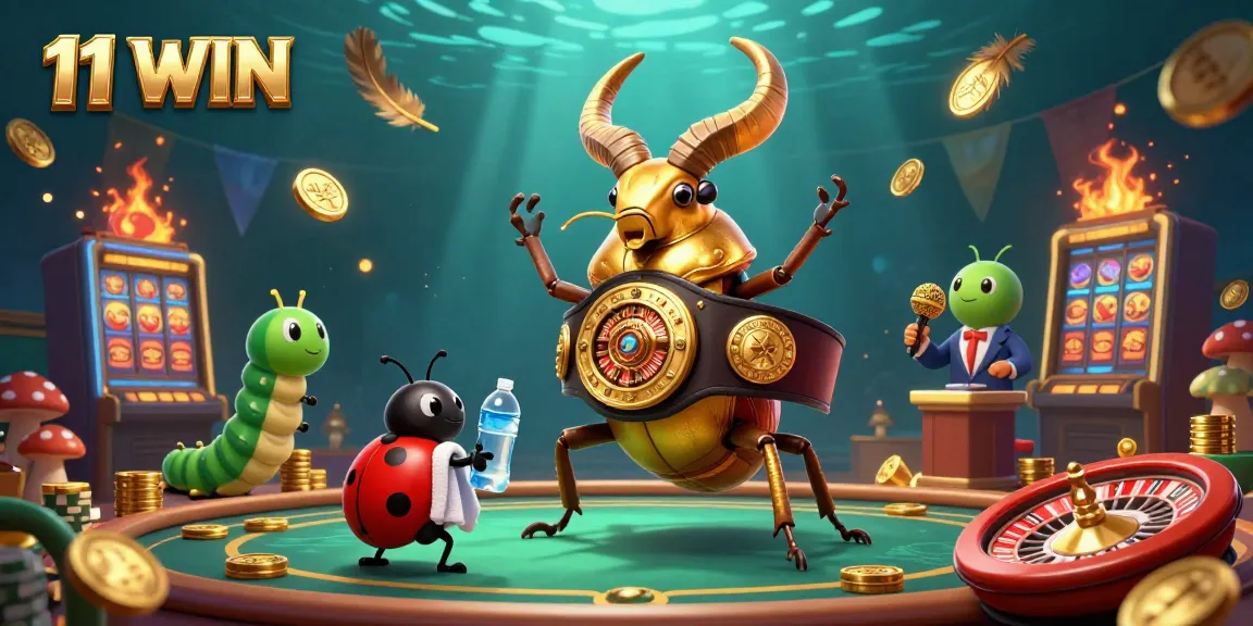 Experience the thrill of 11 WIN with a vibrant 3D casino scene featuring unique characters and dynamic gameplay.