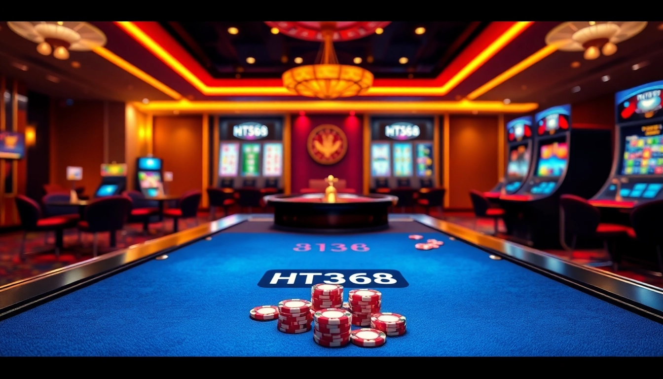 Players engaging at a vibrant casino table highlighted by HT368 interfaces.