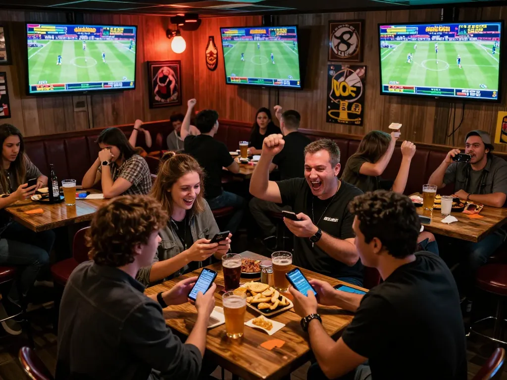 Spectators placing sports bets while engaging in thrilling live games, enhancing their strategies with soi keo nha cai.