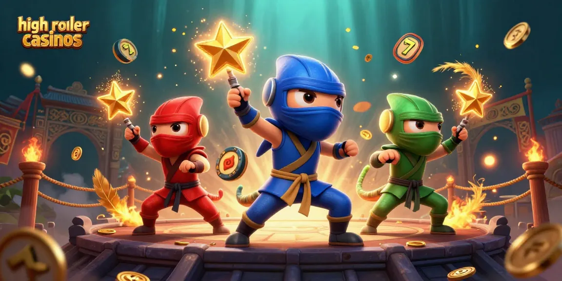 Engage with high roller casinos as vibrant chameleons display martial arts amid dynamic gaming elements.